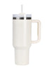 Liying 40 oz S.Tumbler with Handle and Straw Insulated Cup Travel (Beige)