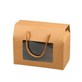 12 Pc Kraft Paper Box With Pvc Window Brown Stand Up Gift Box