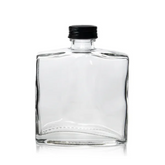 Willow Flat Square Glass Drinking Beverage Bottle with Black Aluminium Caps 200ml (90Pcs/Ctn)