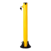 Olmecs Foldable Parking Post with Heavy-Duty Base | Bolt-Down Bollard with Key Lock Metal (1 Pc)