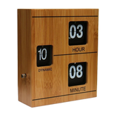 Olmecs Bamboo Retro Flip Down Table Clock