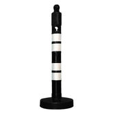 120 CM Delineator Post - Black | Plastic Outdoor Warning Post with Sand Filled Weighted Base