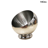 Eco-Friendly Polished Stainless Steel 201 Oblique Mouth Mixing Serving Bowls for Hotels & Restaurants (14 Cms)