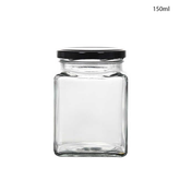 Willow Clear Square Glass Jars with Black Cap 150ml (144Pcs/Ctn)