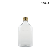 Willow 150ml Food Grade Clear PET Plastic Flat Beverage Bottle With Gold Screw Cap (360Pc / Ctn)