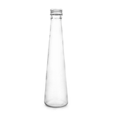 Willow 330ml Conical Transparent Glass Water Bottle with Sealed Aluminum Silver Cap (60Pc Carton)
