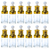 Willow Luxury Clear Glass Dropper Bottles - Thick 2oz (50ml) Leakproof Eye Dropper Bottles for Essential Oils, (12Pc Pack)