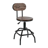 Olmecs Rustic Modern Farmhouse Steel Metal Wood Adjustable Dining High Chair/Bar Stool
