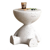 Side Table for Indoor Modern Faux Terrazzo Stool Coffee Table Heavy Duty End Table
