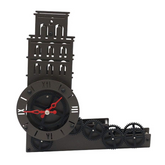 OLMECS Table Clock Metal Leaning Tower Clock, Art Deco Silent Leaning Tower Gear