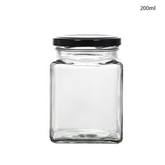 Willow Clear Square Glass Jars with Black Cap 200ml (60Pcs/Ctn)