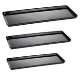 12 Pc Pack Melamine Harmony Horeca RectangularTray, Black (Large)