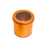 12Pc-Pack Empty Round Metal Tins with Clear Window (9x9 Cms) - Willow