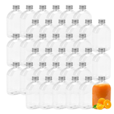 Willow 36 Pack 200ml 7oz Glass Juice Bottles with Aluminum Lids, Clear Screw Top Empty Drink Bottles