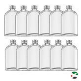 Willow 36 Pack 100ml 4oz Glass Juice Bottles with Aluminum Lids, Clear Screw Top Empty Drink Bottles