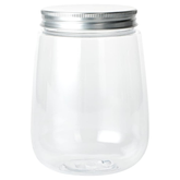 Willow 500ml Juice Bottles, 12 Round Empty Plastic Bottles - Disposable, With Aluminum Lids