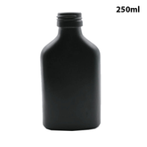 Willow 250ml Black Glass Flask Bottles with Black Tamper Evident Caps 80 Pc Carton