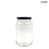 Glass Jar for Kitchen Storage with Air Tight Black Cap 240ml (72Pcs/Ctn)