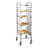 Olmecs Stainless steel Trolley 15 layers For Serving Bakery Bread Tray Food Cart Pan Rack Dish Service Trollley