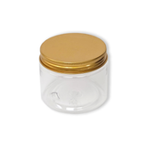 WILLOW Small Plastic Storage Jars with Lids, Clear Container Jars with Gold Screw Caps for Dry Food, Snacks (12Pc Pack)