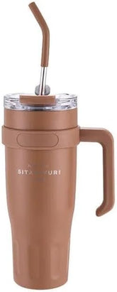 Liying 40 oz S.Tumbler with Handle and Straw Insulated Cup Travel (Brown)