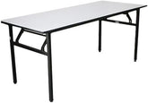 Olmecs White Portable MDF Wood Folding Table150 * 75cm for 4-6 person