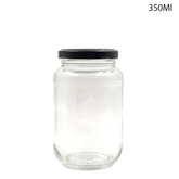 Glass Jar for Kitchen Storage with Air Tight Black Cap 350ml (48Pcs/Ctn)