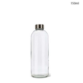Willow Glass Drinking Bottles for Beverage and Juice with stainless Steel Caps & Leak-Proof Lid 150 ml (72Pc/Ctn)