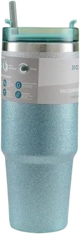 Liying 30 oz S.Tumbler with Handle and Straw Insulated Cup Travel (Green)