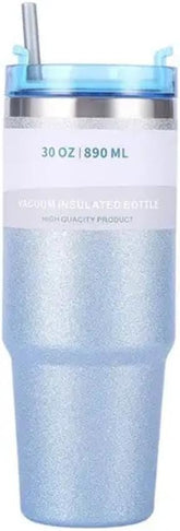 Liying 30 oz S.Tumbler with Handle and Straw Insulated Cup Travel (Blue)