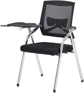 Olmecs Ergonomic Foldable Office Chair with Writing Pad in Black