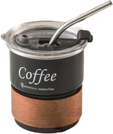 Liying 300ml Steel Coffee Cup Set with Lid (BLACK)