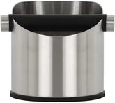 Liying Stainless Steel Espresso Knock Box (Round) Container Waste Bin Coffee Tools for Barista and Non-slip Base (Silver)