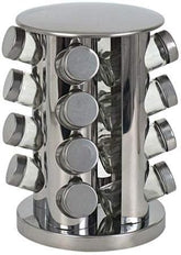 16 Glass Jars Spice Rack Set