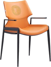 Olmecs Dining Room Chairs Living Room Chair PU Leather Armchair For Hotel Restaurant and Office Visitor (orange 2)