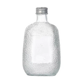 Willow Food Grade Clear Embossing Empty Flat Glass Fruit Wine Bottle Beverage Bottle