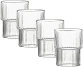 Liying Ribbed Vintage Glassware Set, 300ml 4 Pieces