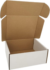 50Pcs White Corrugated Kraft Shoe Box - 36X25X15 CM - Willow