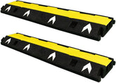 Olmecs Cable Protector 2-Channel | Heavy-Duty Pedestrian Cable Ramp with Reflector (2Pcs)