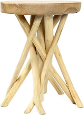 Olmecs round Frame material Wood table for tea and cofee (brown)