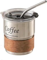 Liying 300ml Steel Coffee Cup Set with Lid (silver)