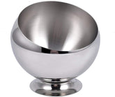 Fruit salad plate Stainless Steel Oblique Mouth Fruit Bowl Silver