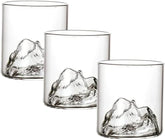 Liying 3Pcs Mountain Design Coffee Mug, 300ml Glass Cup