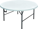 Olmecs Portable Plastic Folding Table Dia 150 cm Round for 8-10 Person for Party (white 2)