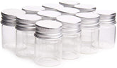 Willow 12 Pcs Empty Clear Glass Bottles with Screw Aluminum Cap Mini Container Jars (15ml)