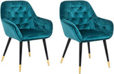 Olmecs Peacock Green Velvet Dining Room and Sofa chair Set of (2)