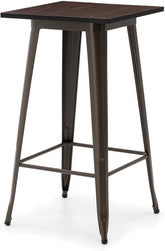 Olmecs Bar Table Round Cocktail Bistro Table for Pub (brown)