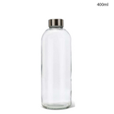 Willow Glass Drinking Bottles for Beverage and Juice with stainless Steel Caps & Leak-Proof Lid 420 ml (48Pc/Ctn)