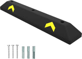 Olmecs Parking Wheel Stop 90 CM Black | PVC Heavy Duty Parking Curbs with Yellow Reflector