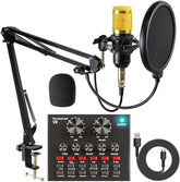 Condenser Microphone for PC Studio with V8 Sound Card